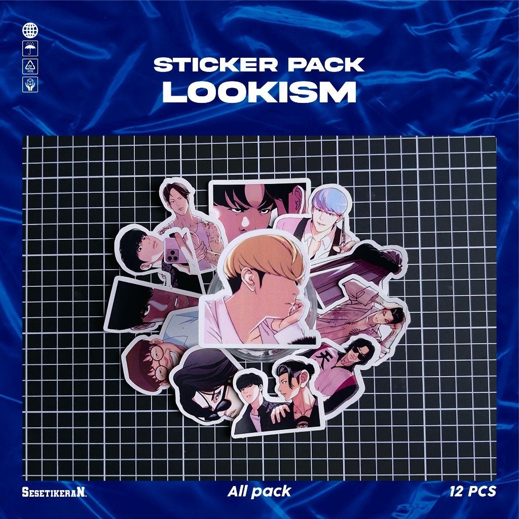 

COD✨ Sesetikeran Stiker Pack Web toon Lookism Colorfull Keren Untuk Koper Laptop Skateboard