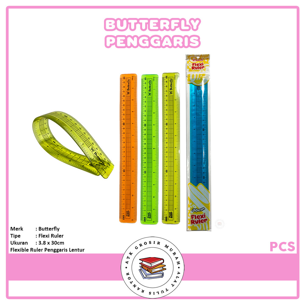 

Butterfly - Flexi Ruler Penggaris Lentur 30cm - Pcs
