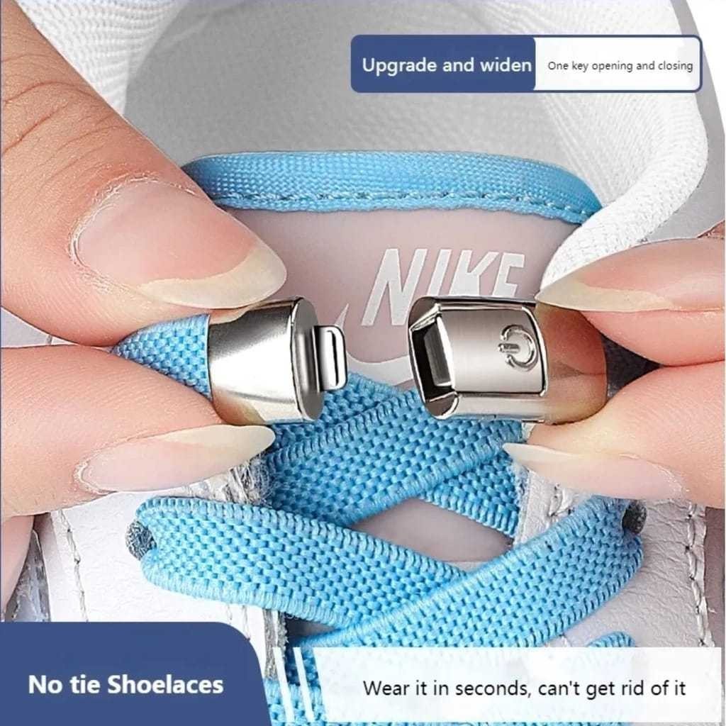 Tali Sepatu Tanpa Ikat Tali Sepatu Elastis Karet Model Lock Shoelace Laces
