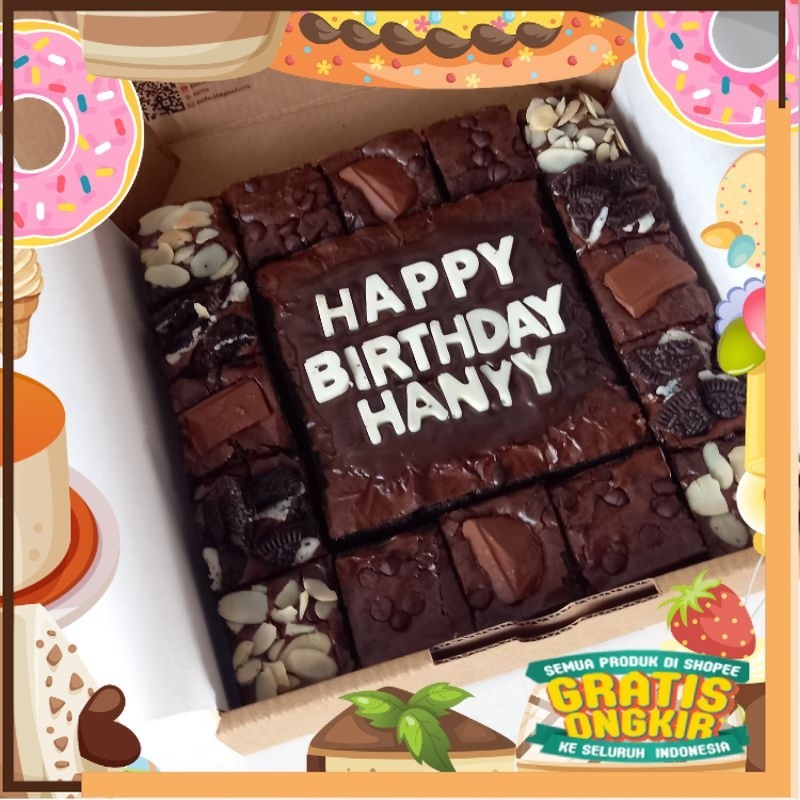 

Fudgy Brownies Custom Letter ulang tahun/Hampers Lebaran/Gift Pack)/ King J Snack