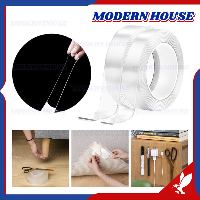 

Nano double tape transparan / double tape nano bening tranparan 1m 3m 5m / lem isolasi selotip dinding bening kuat serbaguna 2 sisi dicuci