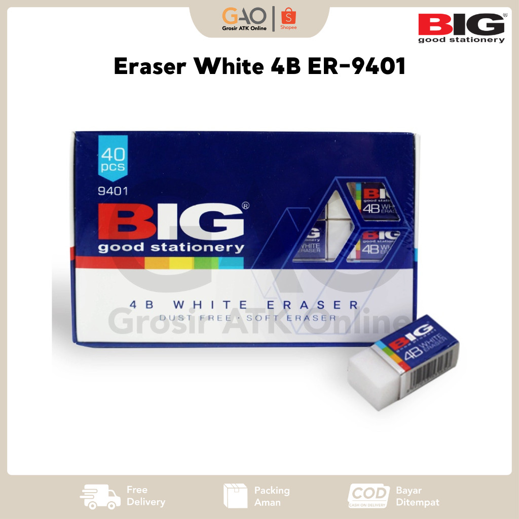 

Eraser White 4B BIG ER-9401/ Penghapus Putih BIG Kecil ER-9401
