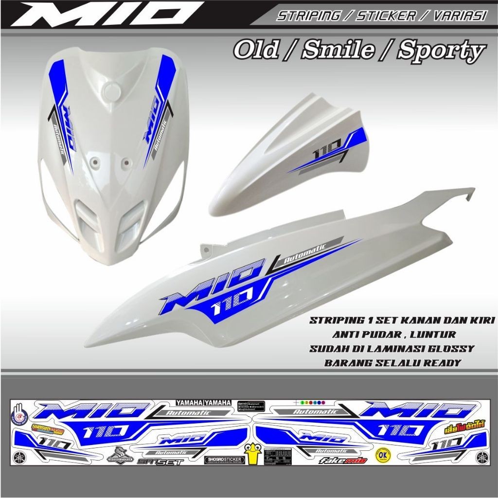 striping mio smile sporti / STRIPING STIKER VARIASI MIO SMILE MOTIF SIMPLE LIST STIKER MIO