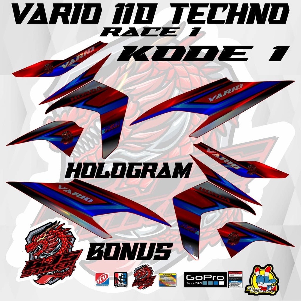 striping vario 110 techno - striping sticker stiker polet lis hologram vario 110 techno 2009-2013 RA