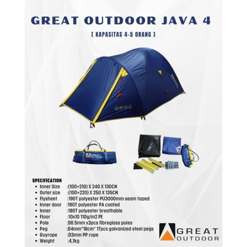 T great outdoor java 4 tenda camping great outdoor java 4 tenda dome Go java 4 waterproof