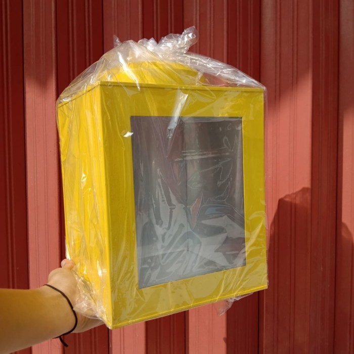 Toples Kaleng Kerupuk Jadul Besar - 15x20cm, Putih