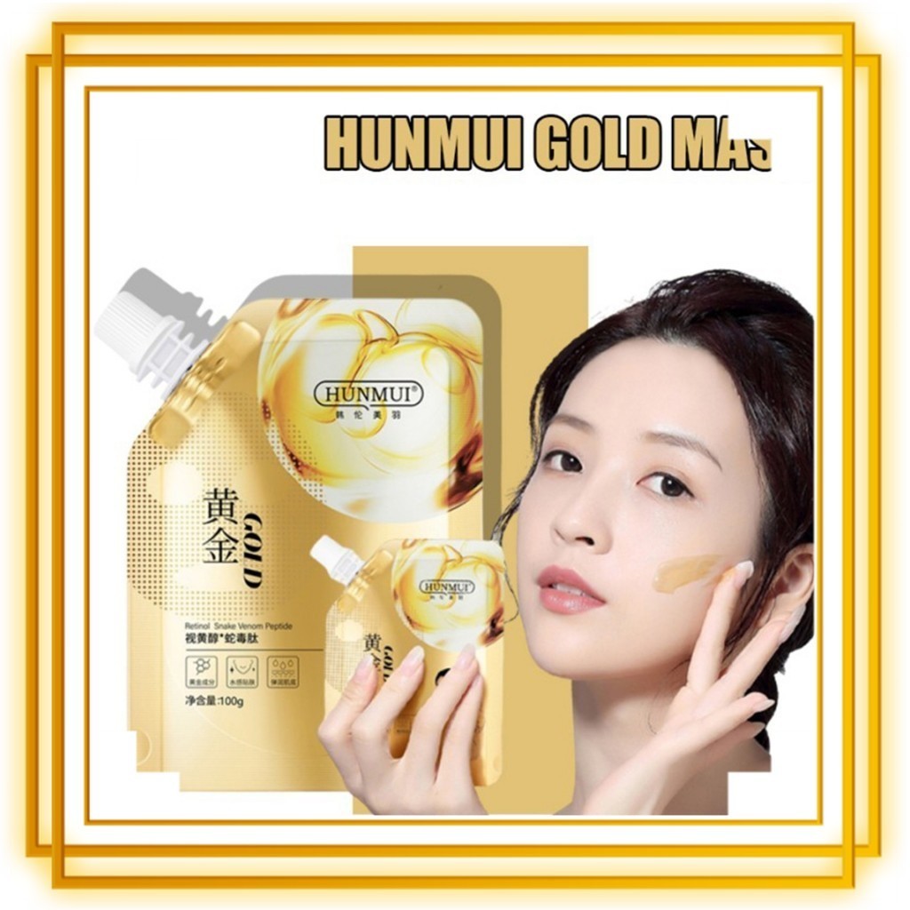HUNMUI Retinol Masker Gold Peel Off Mask Masker Anti Aging Collagen Anti Kerutan & Komedo