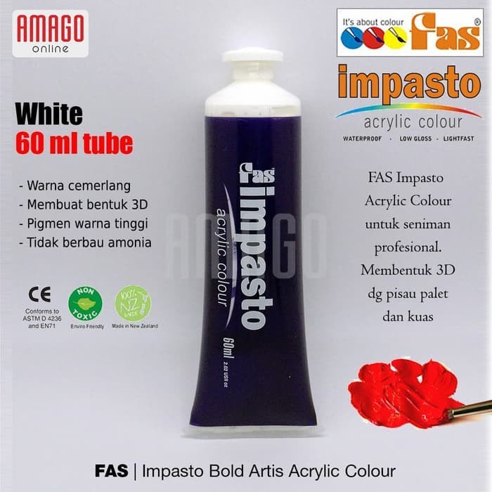 

Cat Akrilik Lukis FAS Impasto Acrylic Professional Paint - 60 ml - White