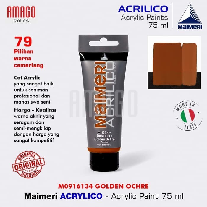 

Cat Akrilik Lukis MAIMERI Acrilico - Acrylic Paint - Golden Ochre - 75ml - M0916134