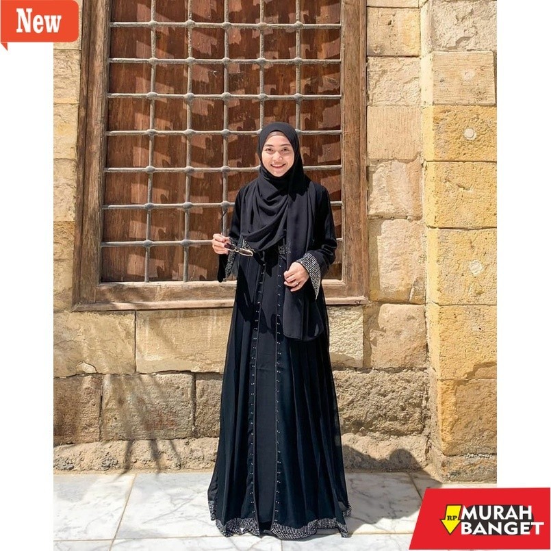 abaya lebaran ala Turkey- promo-big sale-Best seller-dress hitam-dress polos-murah gamis turkey-gami