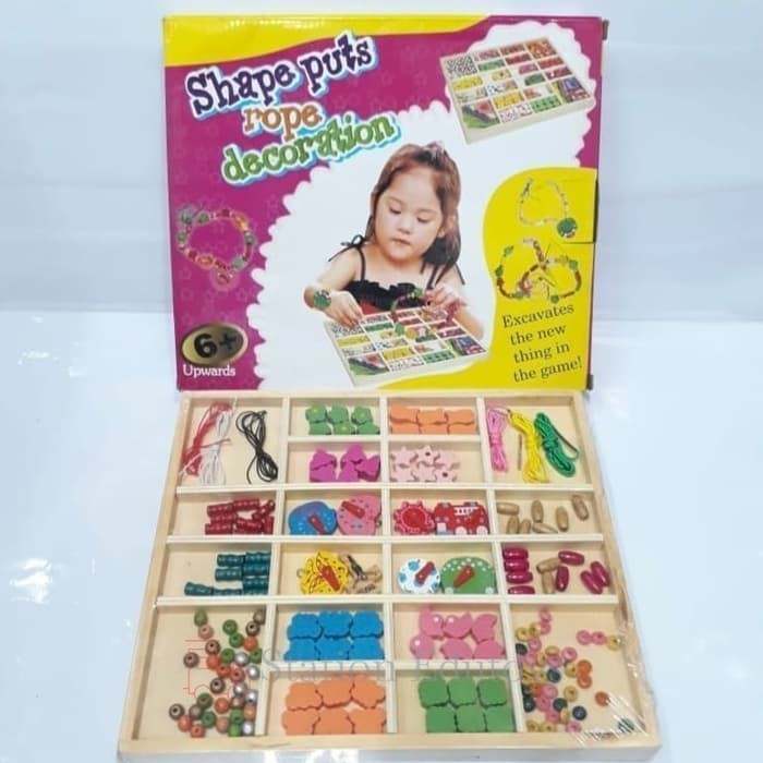 [sta] Mainan Edukasi Anak Set Meronce Beads SHAPE PUTS ROPE DECORATION Mainan Anak Anak Laki Laki da