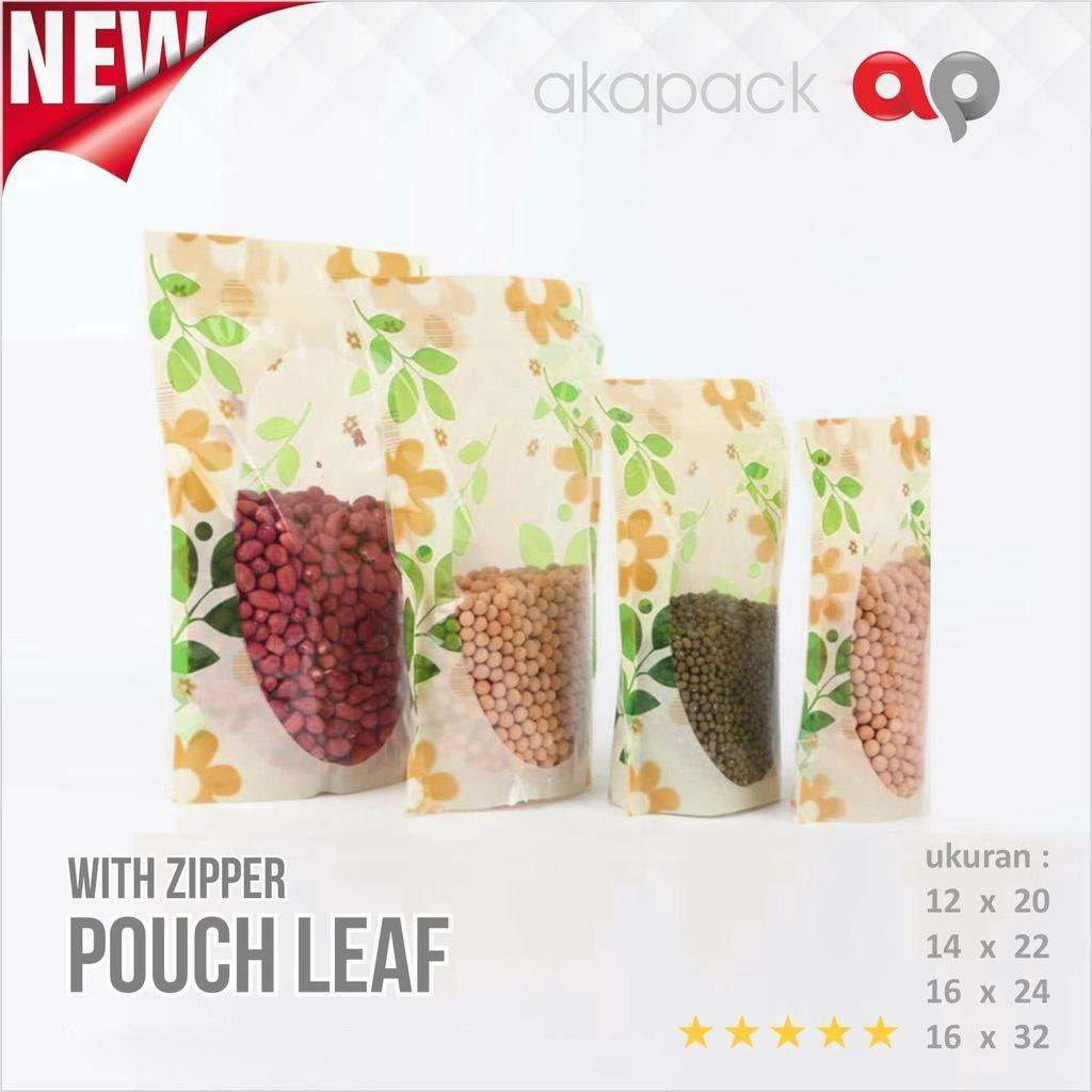 Kemasan Standing Pouch Leaf 14x20 | Pouch Motif Daun
