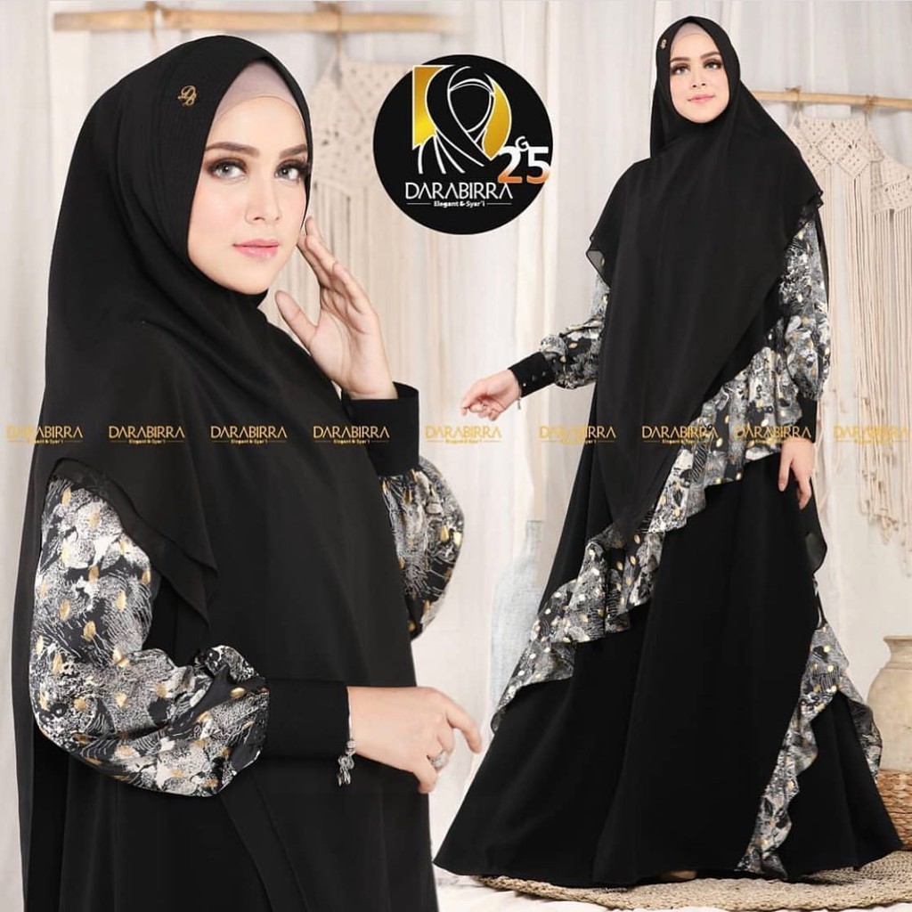 Darabirra Original Gamis Casual Syari   Wanita Mewah Modern  Terbaru  Lebaran 2021 | Dress Muslim