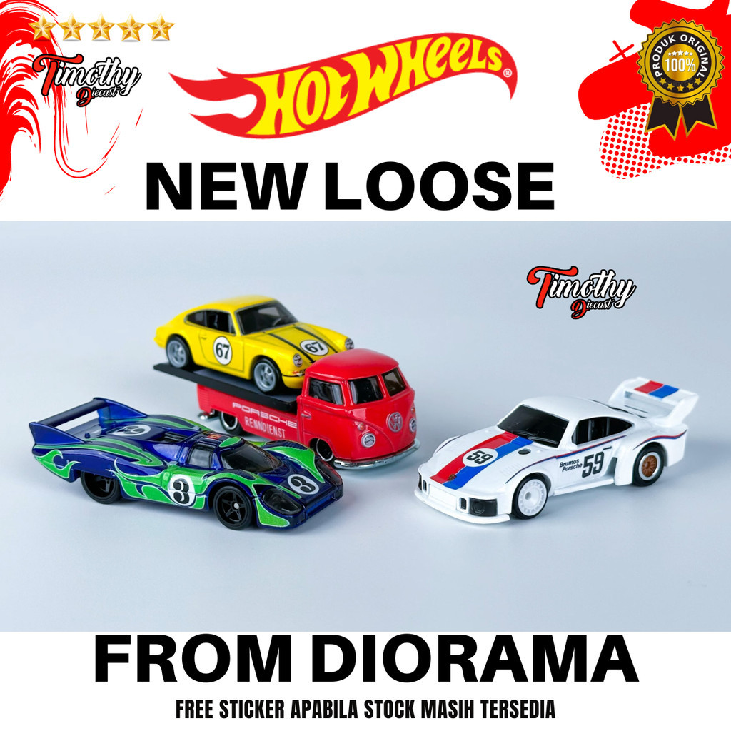 Hot Wheels New Loose Diorama Porsche Varian T1 Pickup 935 911R 917LH