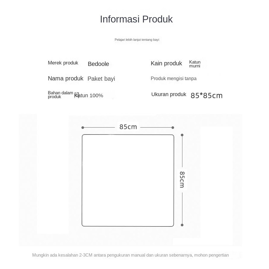 Grosir Kain Bedong Bayi Super Nyaman 85 X 85 Cm / Bedong Bayi / Kain Selimut Bayi/Baby Swaddle