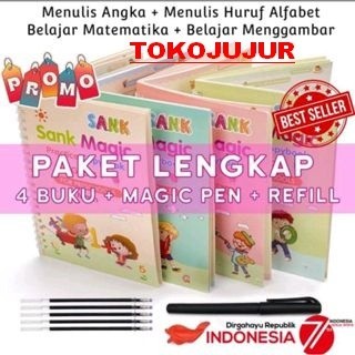ONELIVING Buku Ajaib Belajar Menulis Anak SANK MAGIC WATER BOOK Latihan Berhitung Menggambar Tulis H