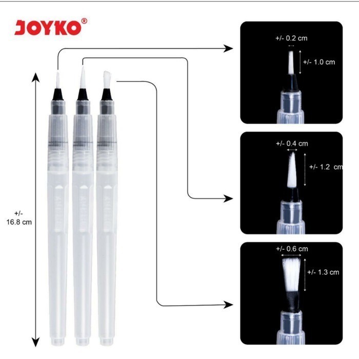 

Joyko Water Brush Kuas Watercolor BRS-11 SET 3 pcs WaterBrush