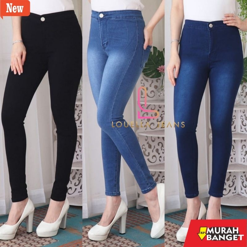 Celana panjang denim wanita- CELANA JEANS PREMIUM HIGHWAIST POLOS / 7G - 7C-G / HIGHWAIST JEANS / SK