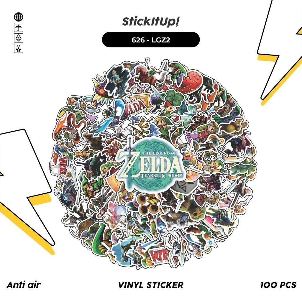 

COD 100 Pcs Stiker Pack The Legend of Zelda Series 2 Lucu Aesthetic Vynil Waterproof untuk Freebies Sticker Buku Journal Casing HP Laptop