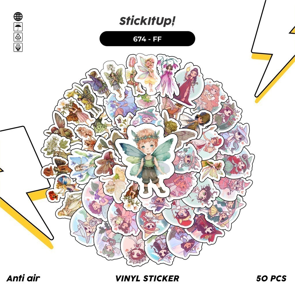 

COD 100 Pcs Stiker Flower Fairy Lucu Anti Air Untuk Dekorasi Notebook Sepeda Skateboard Handphone DIY