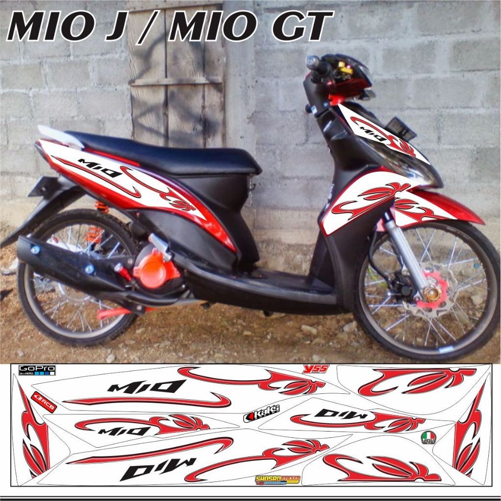 VARIASI SIMPLE Striping MOTOR mio GT / STRIPING VARIASI stiker mio GT / variasi striping