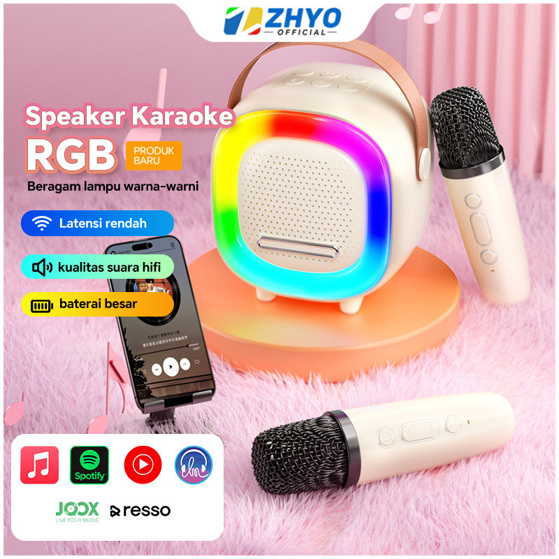 D8 Bluetooth Mini Speaker Karaoke Speaker Portable with MIC Musik Box Set Spiker Mini MP3 Player Ful