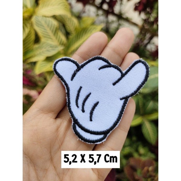 Bordir ( Tinggal Setrika ) Iron Patch Bordir Gloves Mickey Patch Iron Bordir Miki Emblem Baju Tambal