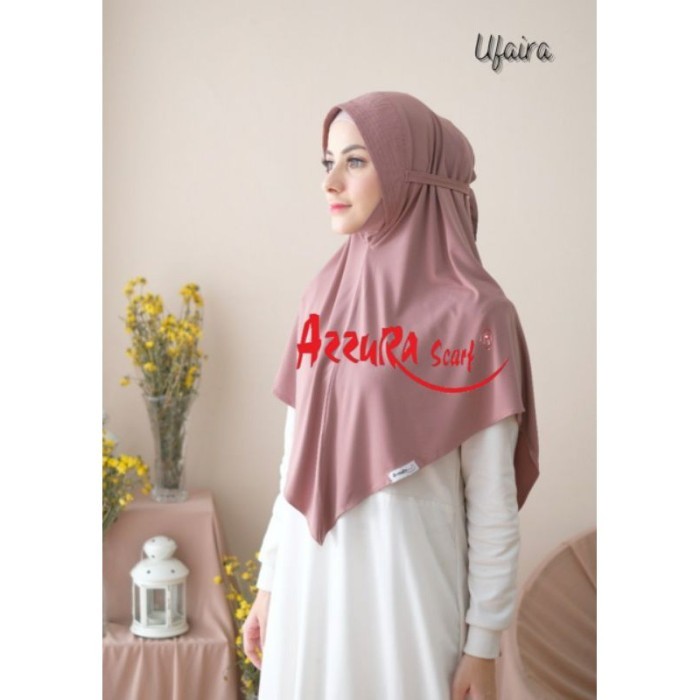 BERGO MARYAM DAGU UFAIRA | ORIGINAL | AZZURASCARF | KHIMAR | SYARI'I | - Coklat Tua, All Size