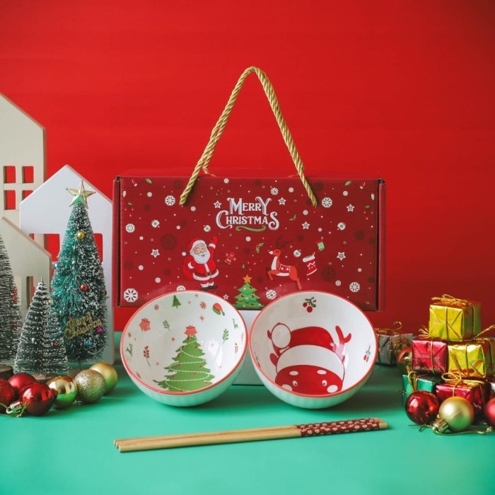 

[New]Promo hampers mangkok natal christmas hadiah kado natal / souvenir natal - A - 2 MANGKOK
