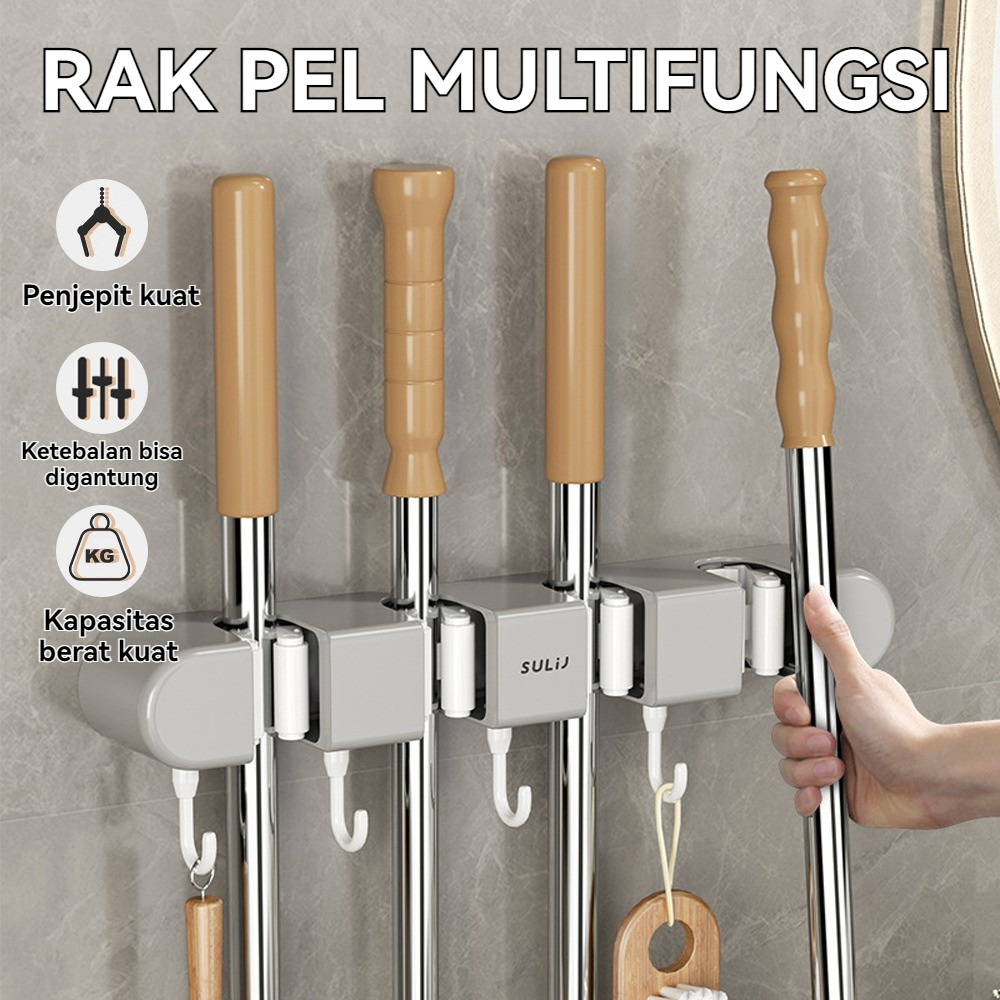Penjepit Gantungan Sapu, Mop Broom Holder, Cantolan Sapu, Organizer, Multifungs