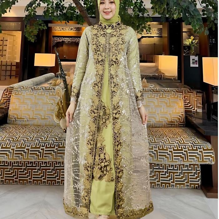 [BEST] Zivana Mode//Model Baju Gamis Makare Brukat Bordir Wanita Dewasa Pesta Pernikahan Kondangan E