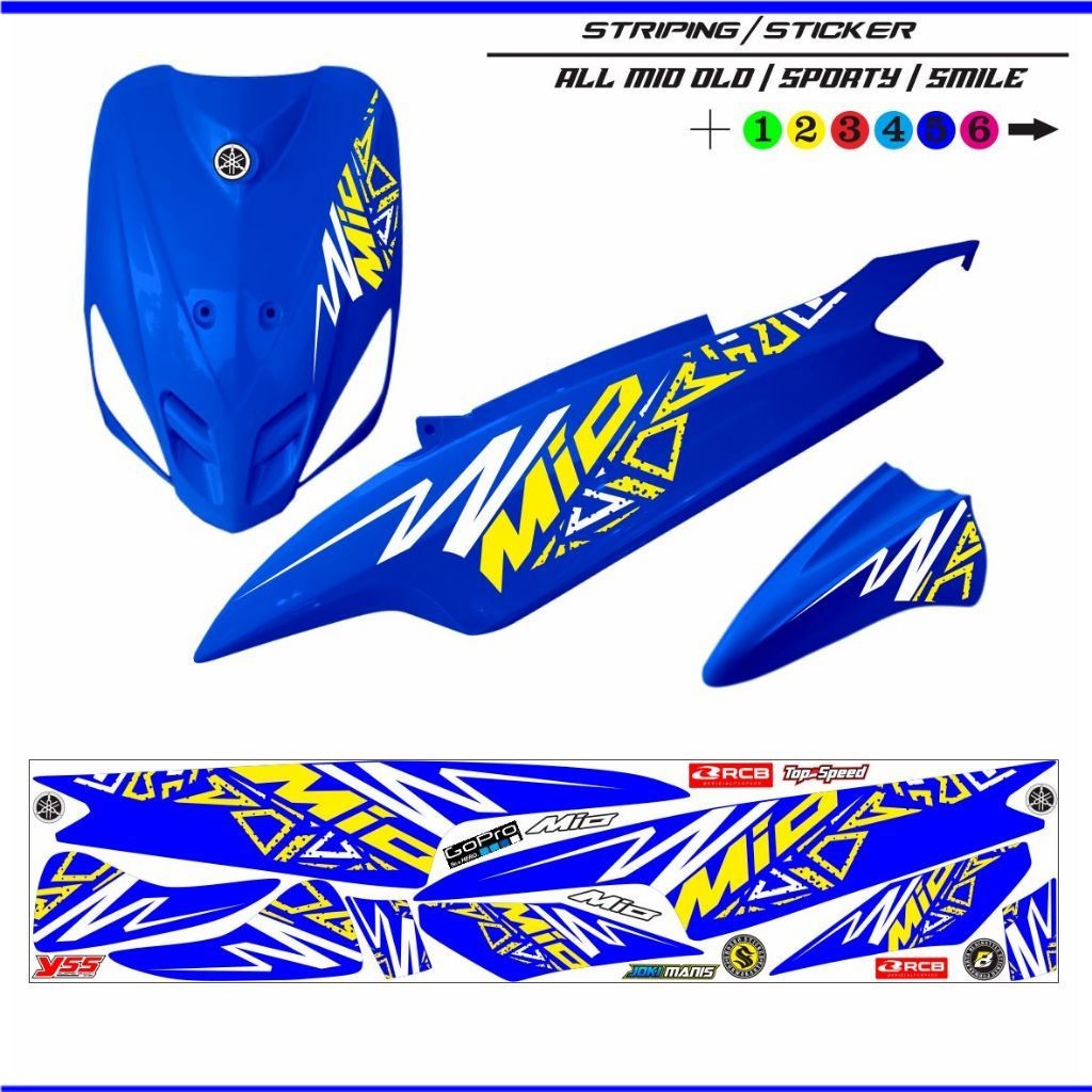 STIKER VARIASI STRIPING MOTOR YAMAHA ALL MIO OLD CARBU / MIO SMILE 110/ STRIPING MIO SPORTI VARIASI 