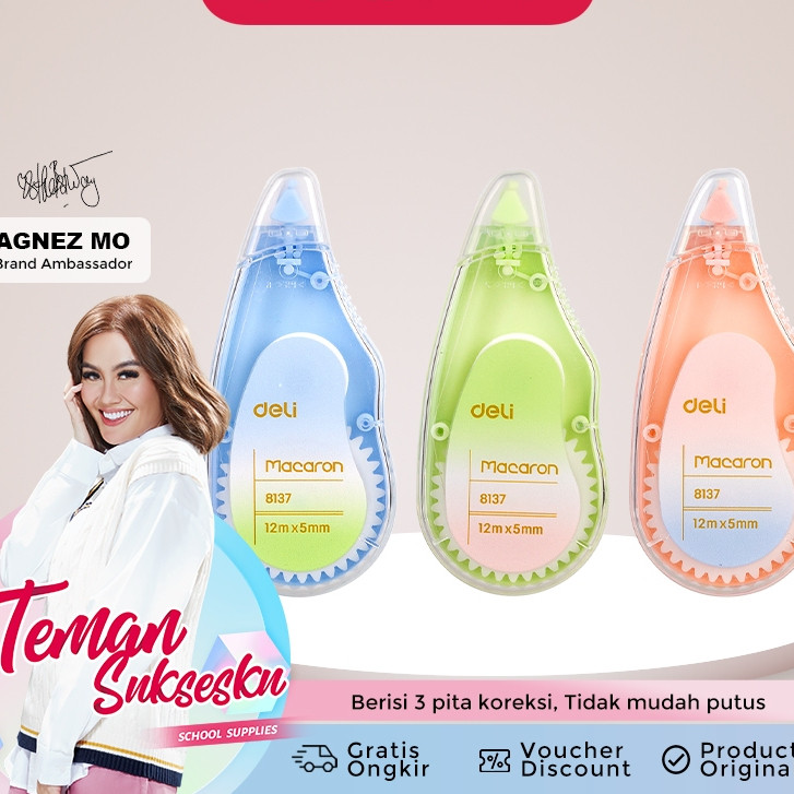 

Deli Correction Tape Macaron 12MX5MM E8137 - Stipo Kertas Deli