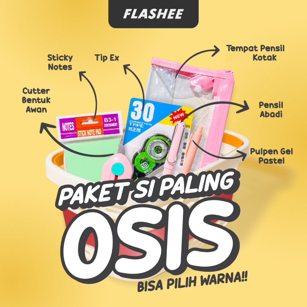 

Tempat Pensil Set Paket Alat Tulis Sekolah 6IN1 Free Cutter Pemotong Mini