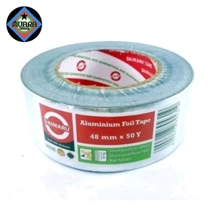 Lakban Aluminium Dimaru / Tape Aluminium Perekat Flexible Ducting Tebal 40 Yard dari DAIMARU