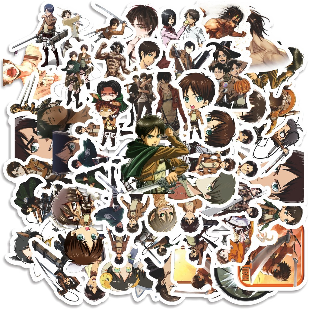 

COD 50 Pcs Stiker Attack On Titan Anime Version Eren Yeager Lucu Anti Air Untuk Dekorasi Notebook Sepeda Skateboard Handphone