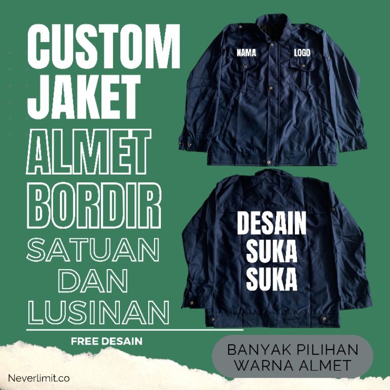 JAKET CUSTOM ALMAMATER BORDIR DESAIN SUKA SUKA BAHAN PREMIUM
