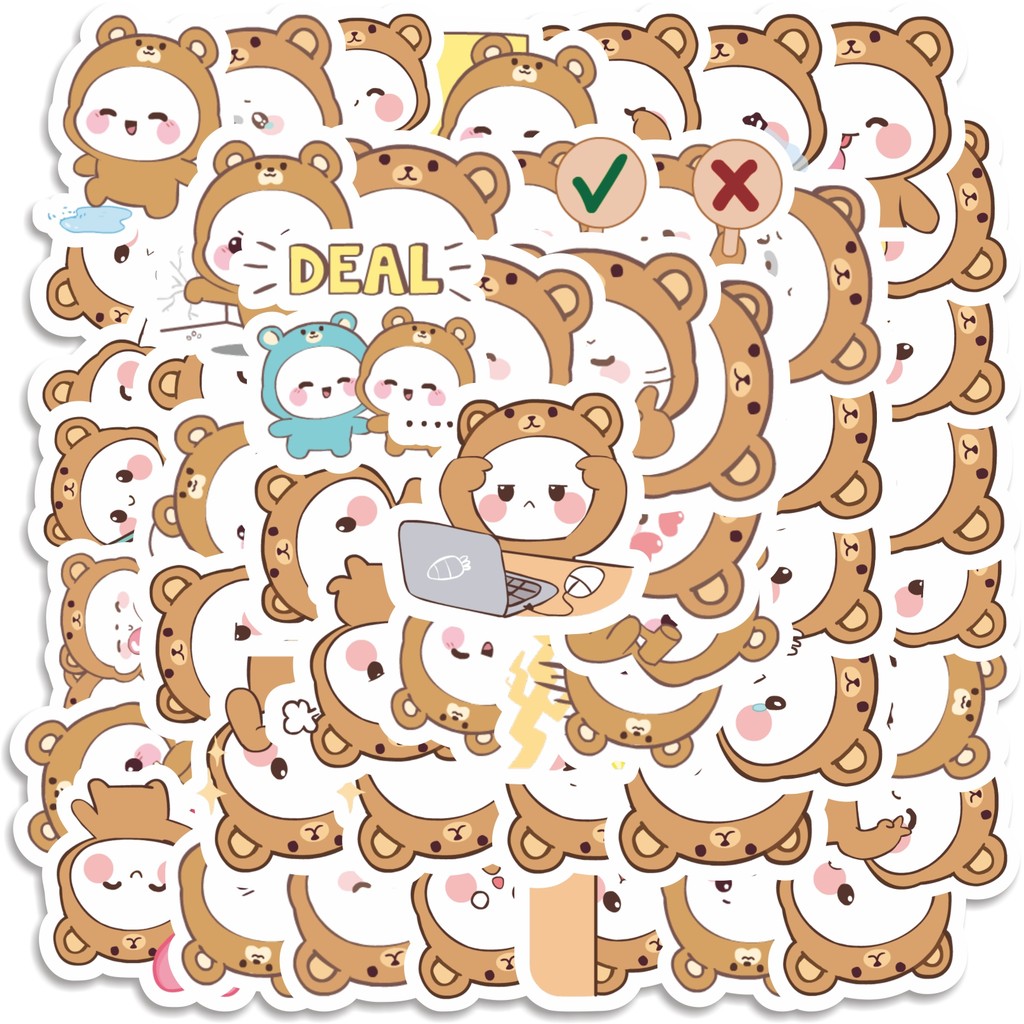 

COD 50 Pcs Stiker Kawaii Bear Cute V10 Lucu Anti Air Untuk Dekorasi Notebook Sepeda Skateboard Handphone