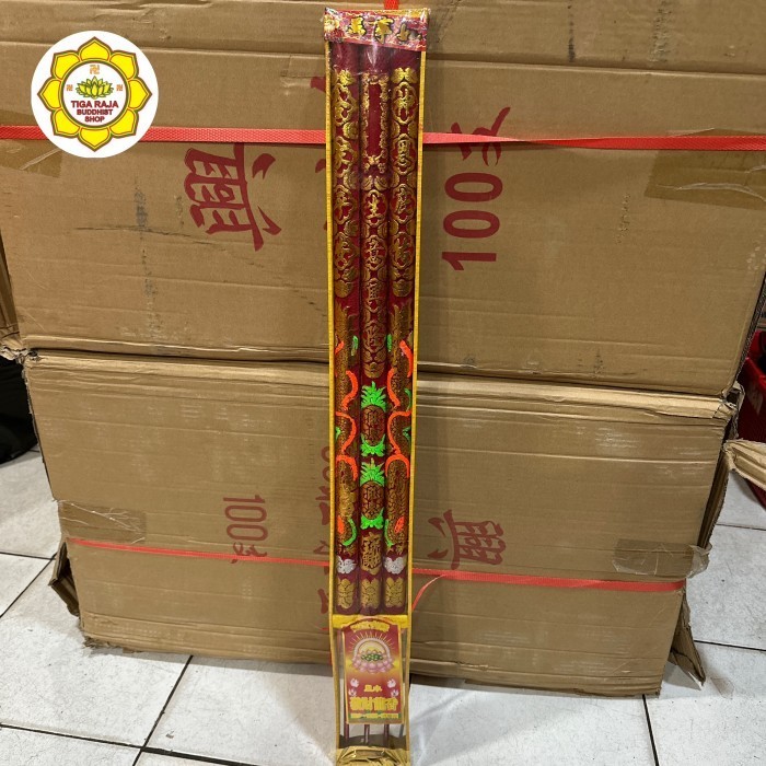 Dupa Hio Naga Besar 80 cm Merah Emas Isi 3 Batang