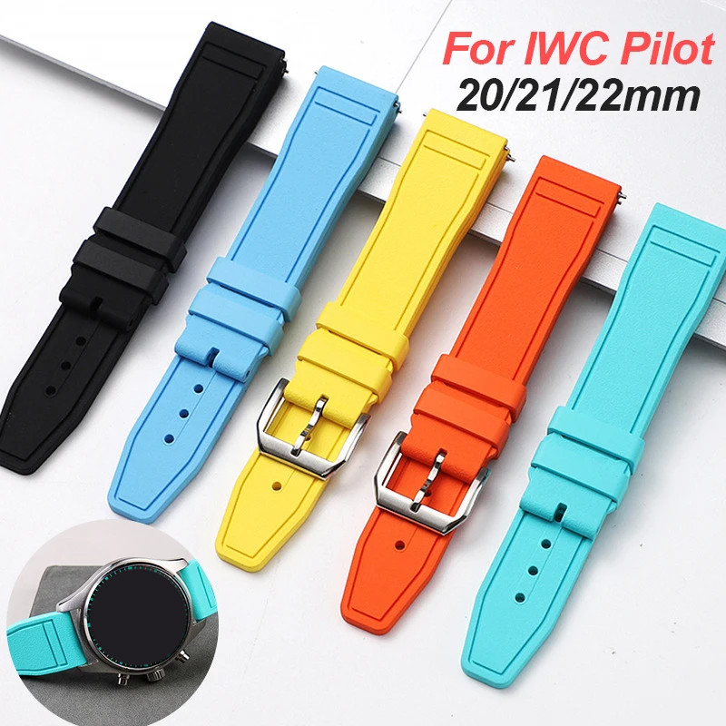 20mm 21 22mm Wat   Strap for IWC Pilot Quick Release Rubber Wristband for PORTUGIESER PORTOFINO Spor