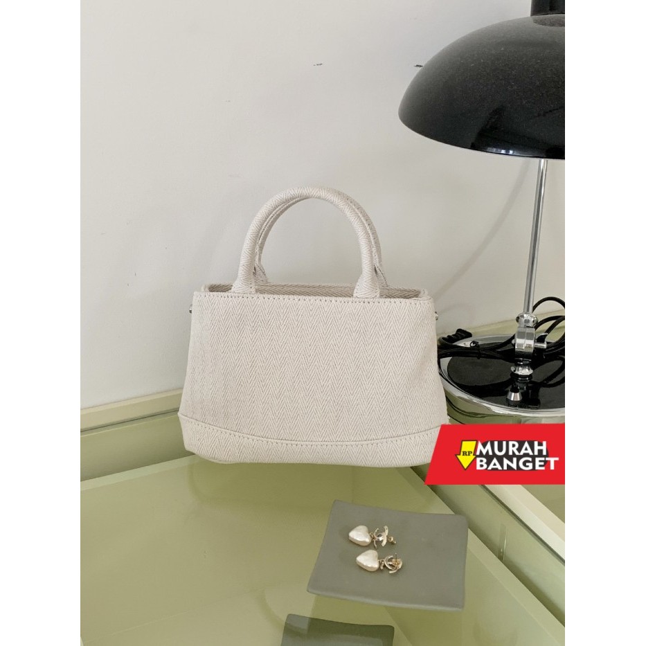 tas selempang wanita simple elegan HANDLE BAG BAHAN JEANS KAPASITAS BESAR - TAS RETRO KOREAN STYLE -