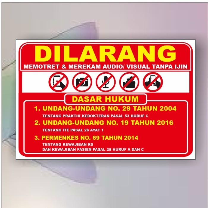 

stiker dilarang mengambil foto atau video - 10x15 cm