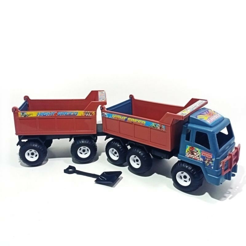 Mainan Truk Pasir Gandeng TSG 777 // Mainan Truk Gandeng Panjang 47Cm Bak Bisa Buka Tutup SNI MURAH