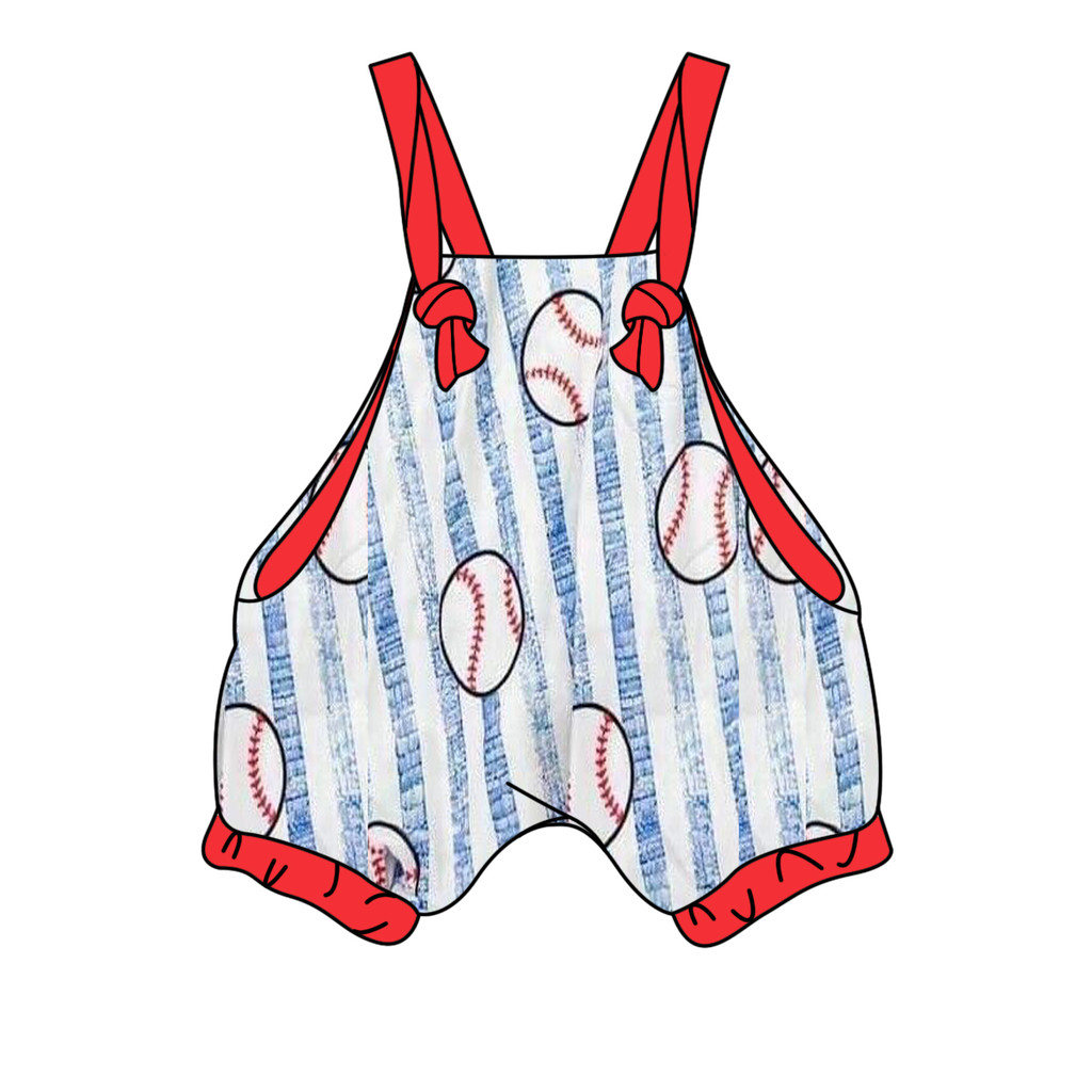 Summer Boutique Boys and Girls Children's Clothing Suspenders Jumpsuit Shorts Ball Printing Fashion 