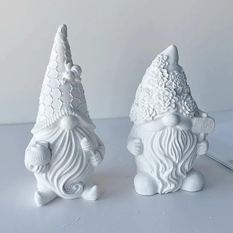 

New 3D Faceless Santa Silicone Candle Mold DIY Christmas Handmade Dwarf Snowman Plaster Soap Resin Cement Casting Mold Home Gift