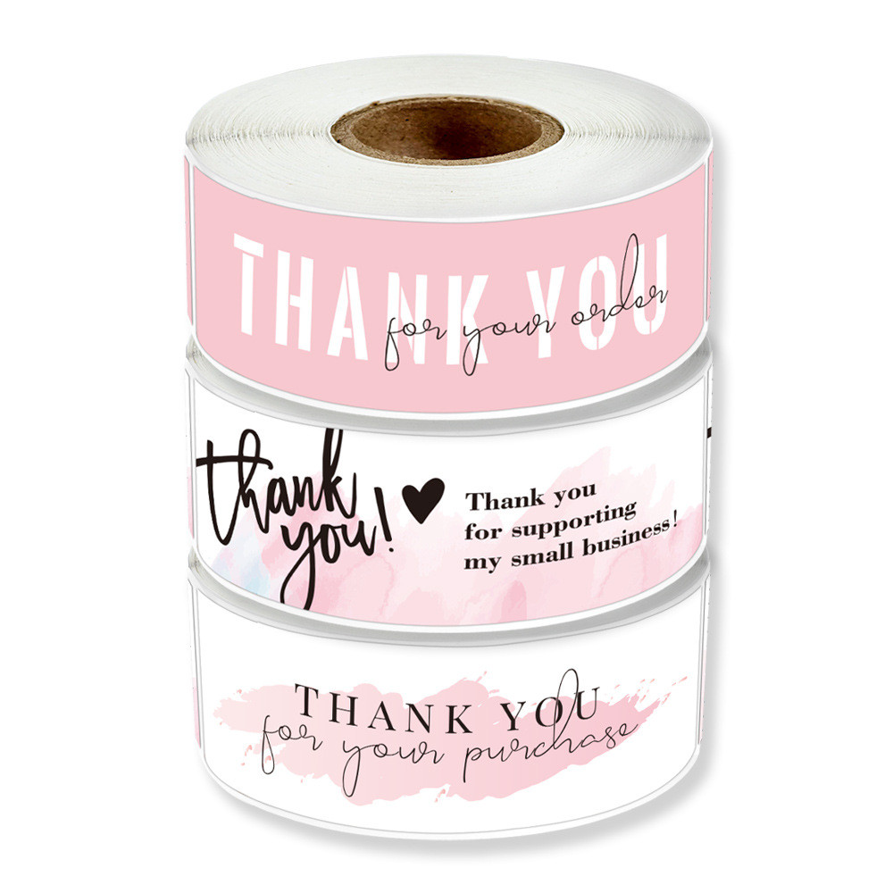 

120Pcs/roll Thank You For Your Order Stickers Pink Labels For Envelope Sealing For Small Business Decor Sticker Stationery