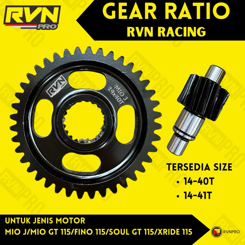 GEAR GIGI RATIO RASIO MIO J MIO GT FINO Fi 115 SOUL GT 115 - XRIDE 115 RVN RACING 14/40 14/41