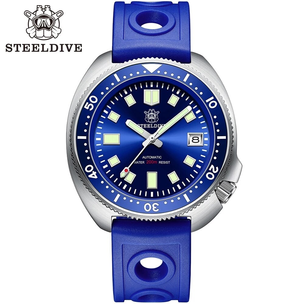 Jam Tangan Pria STEELDIVE SD1970 Automatic Mechanical Diver Watch Captain Willard NH35 Watches TURTL