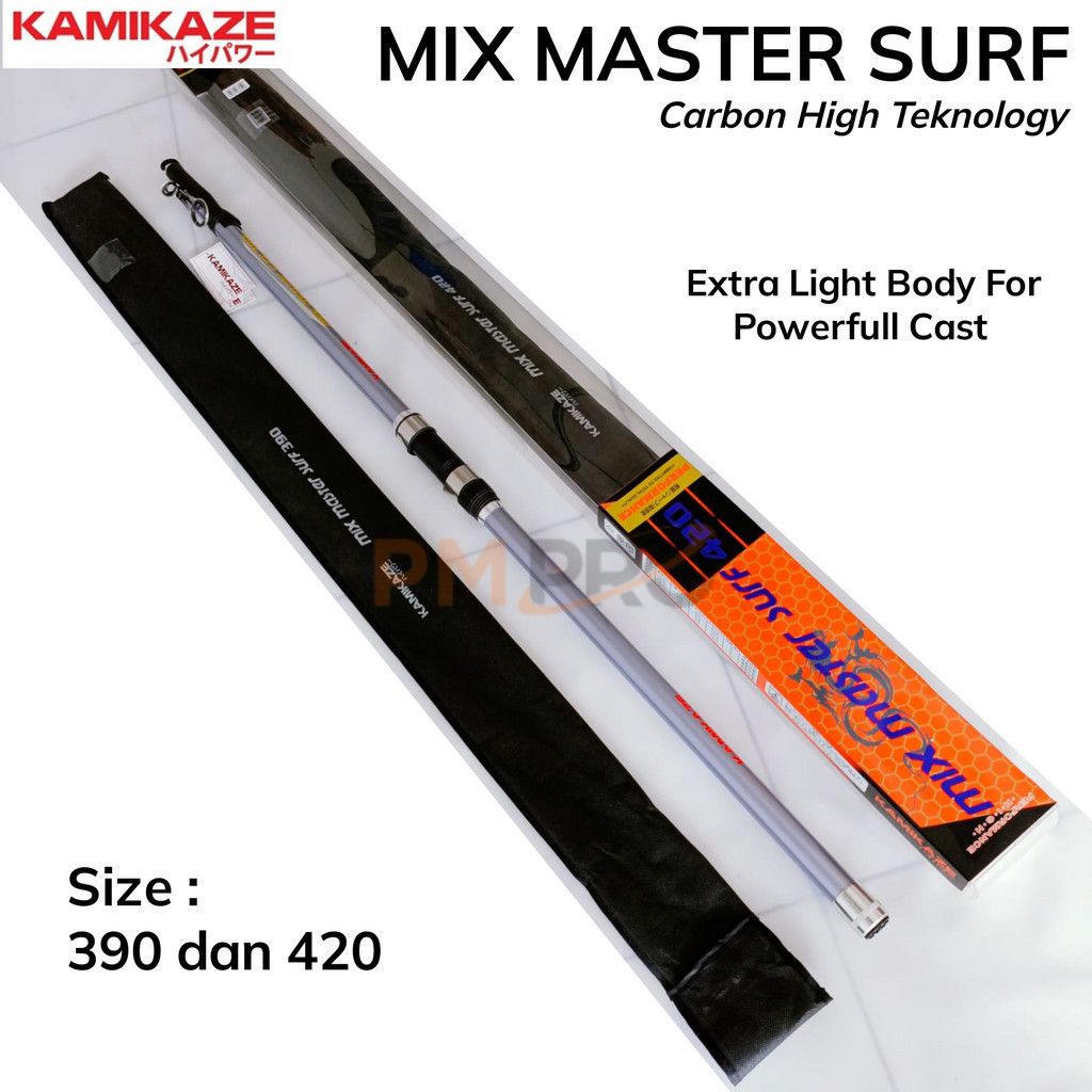 Kamikaze Joran Pancing Antena Mix Master Surf 360 390 Dan 420 Cm Bahan Carbon /Joran Telescopic Surf