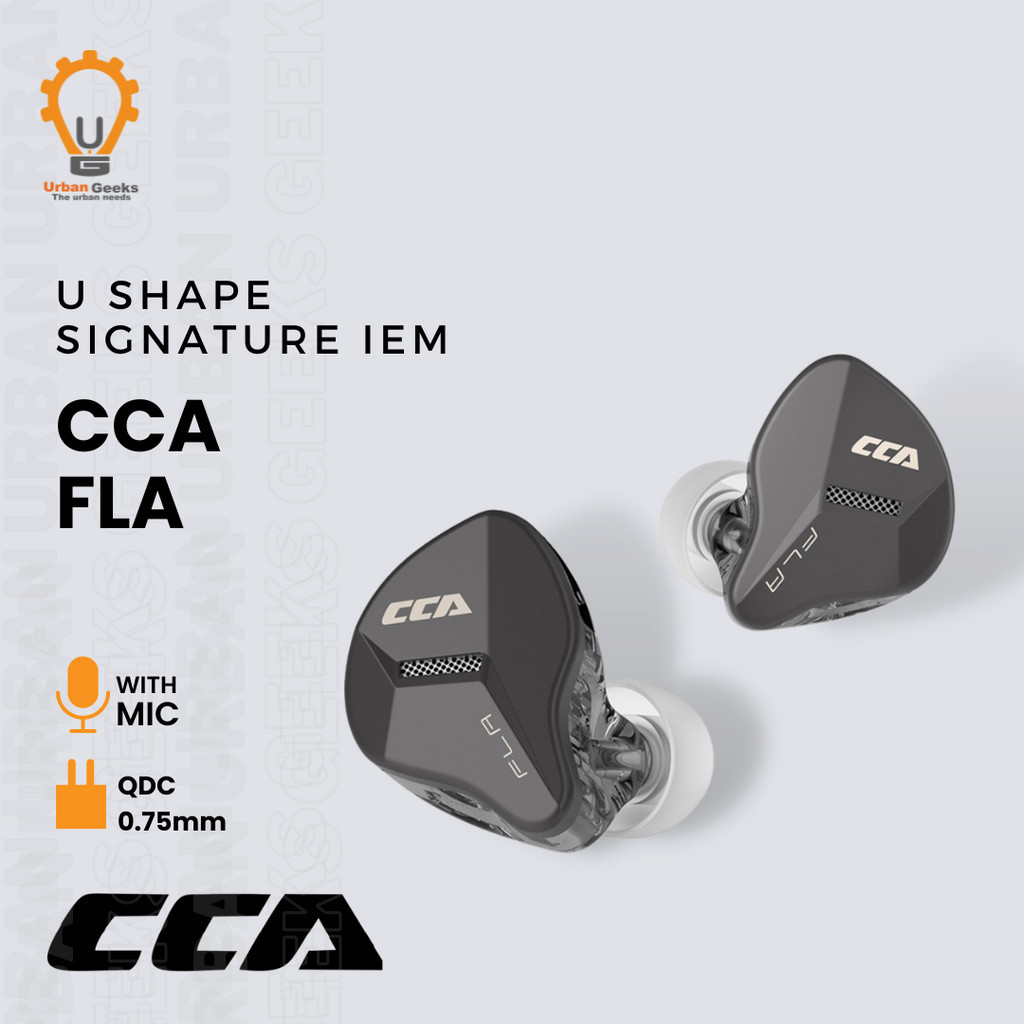 CCA FLA Single Dynamic Driver Resin Metal Earphone IEM with MIC
